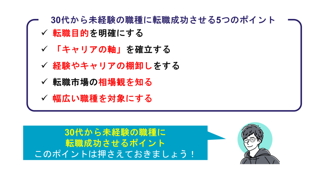 30代から未経験の職種に転職成功させる5つのポイント